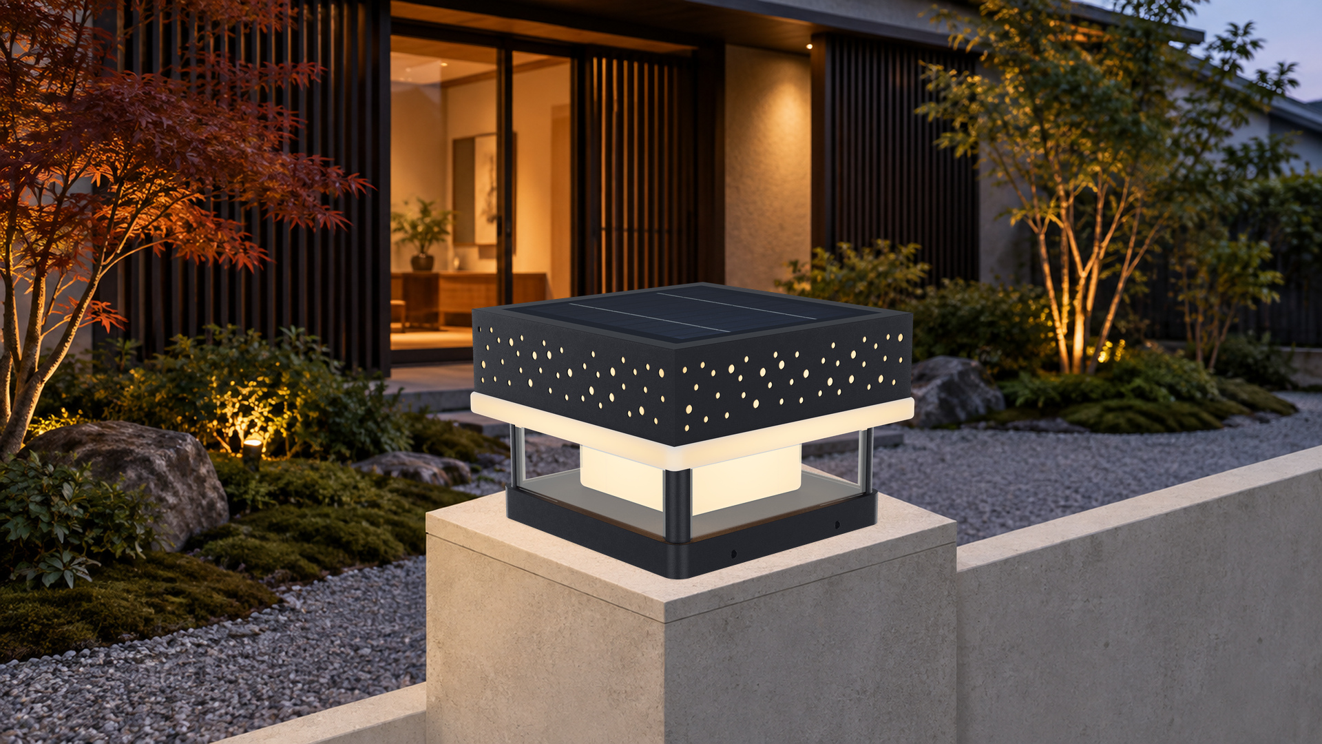 GLINT Perforated Post Cap Light