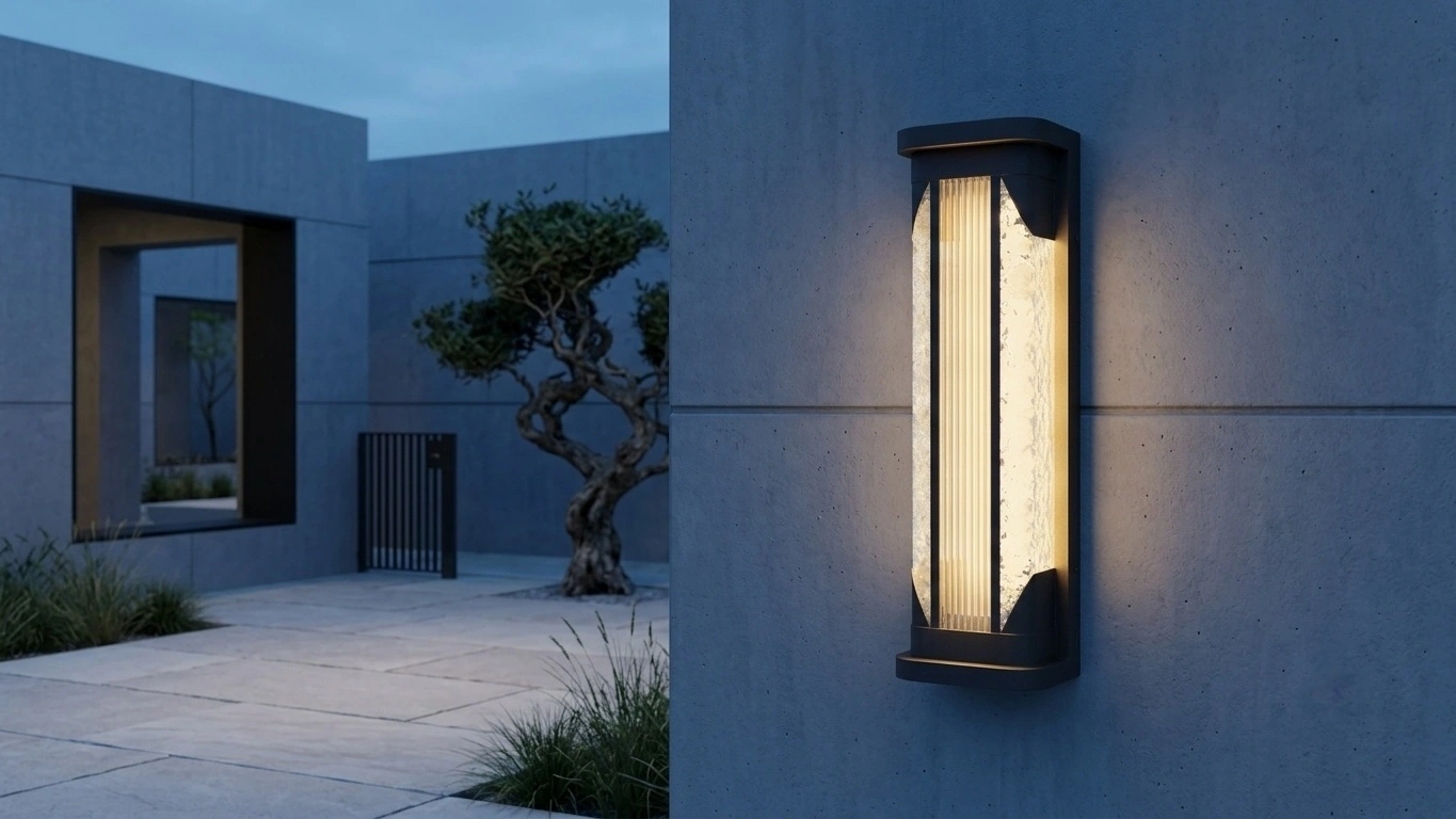 RAYLON Ribbed Outdoor Wall Light