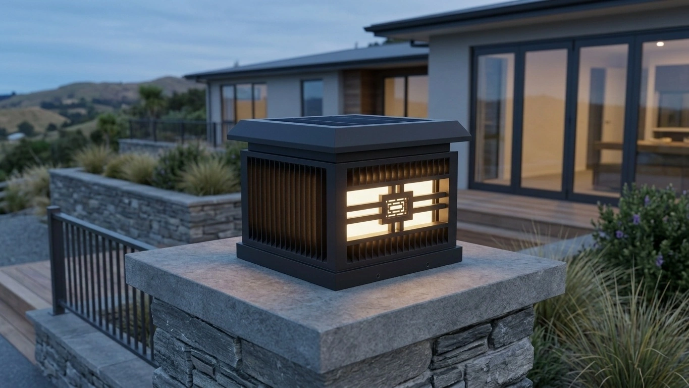 TIMBER Slatted Post Cap Light