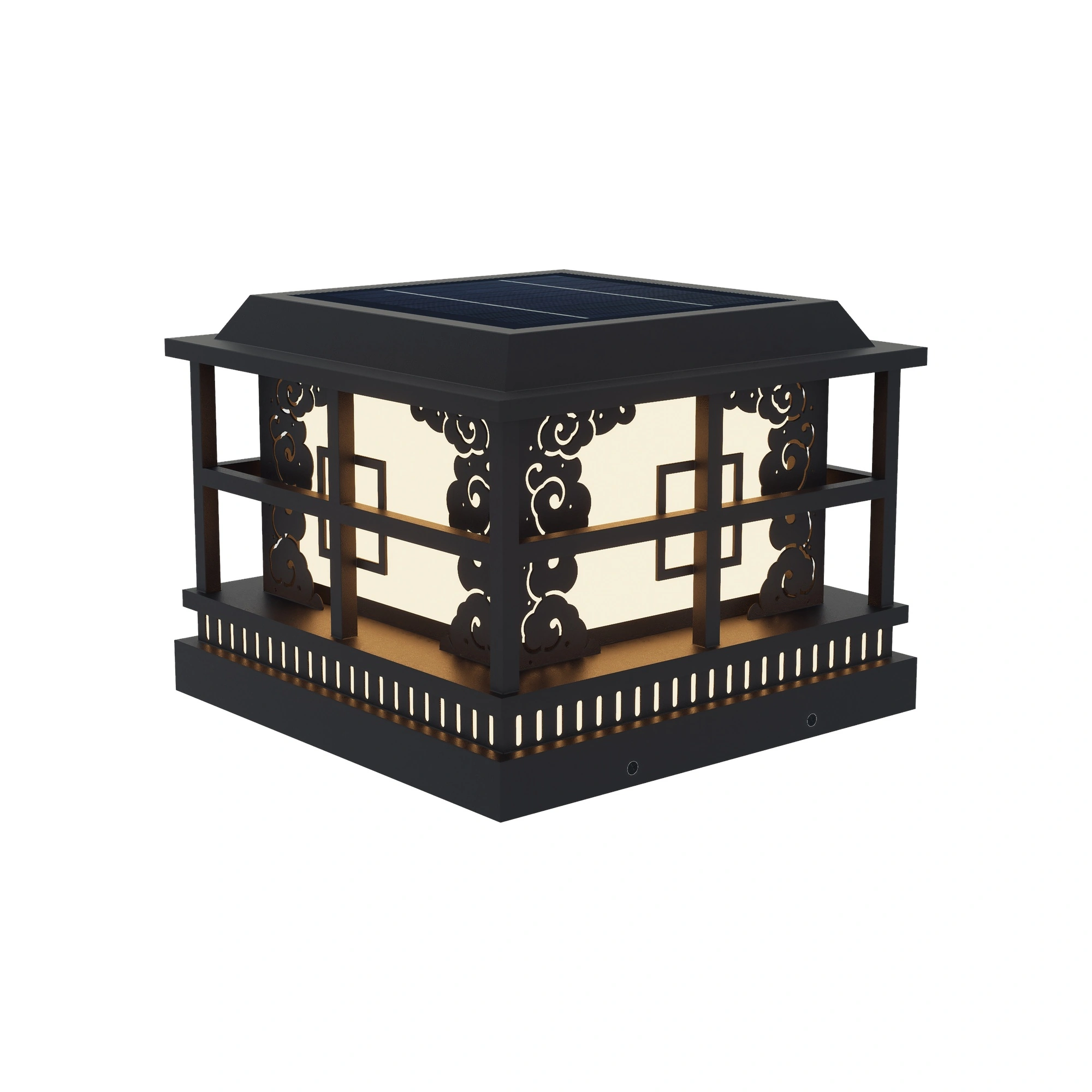 CARVIA Scrollwork Post Cap Light