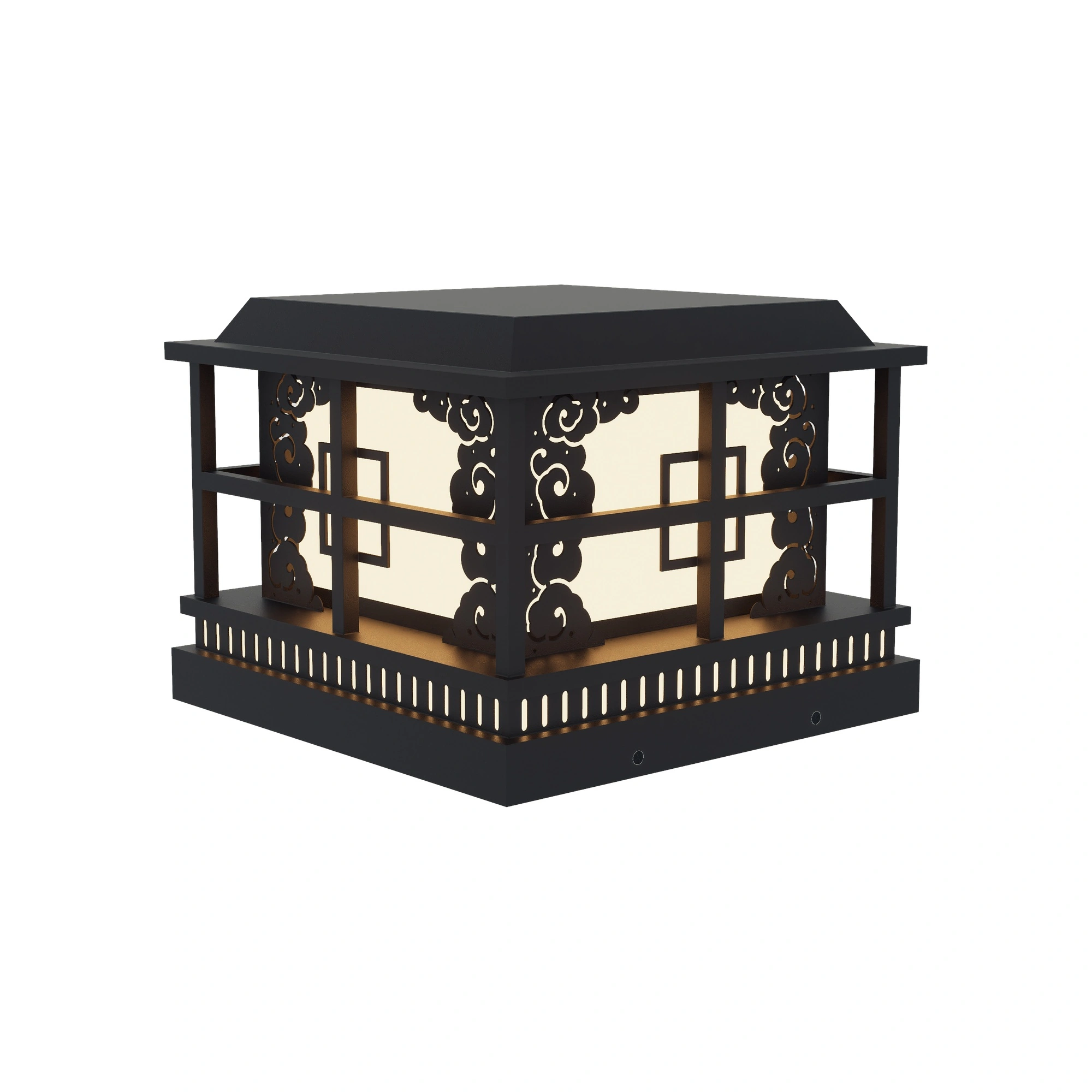 CARVIA Scrollwork Post Cap Light