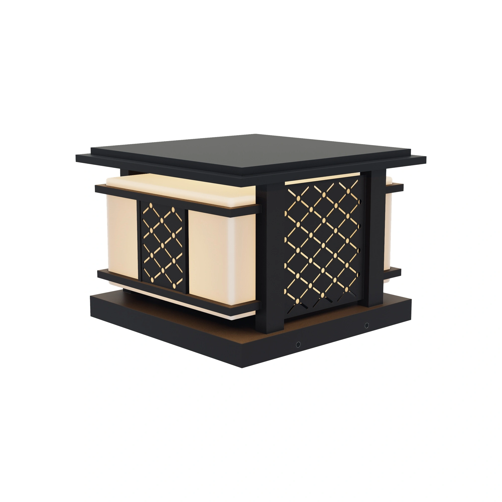 TRELLIS Patterned-Frame Post Cap Light