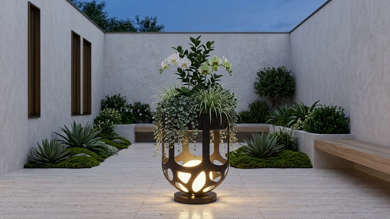 STRATA Openwork Planter Light